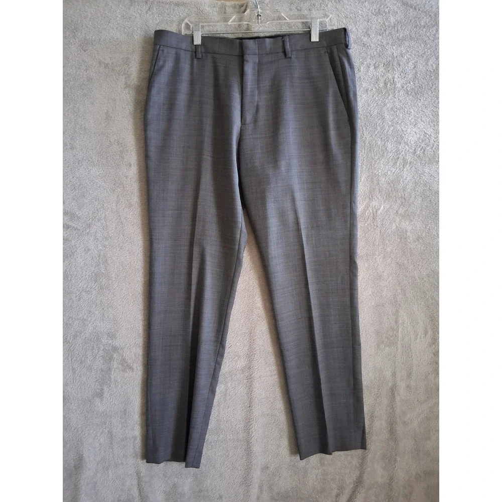 J.Crew Ludlow Pants 34x30 Grey Four Season Wool Flat Front Preppy Office Classic